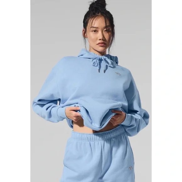 Alo Yoga Accolade Hoodie Seashell Blue XS - Picture 6 of 10